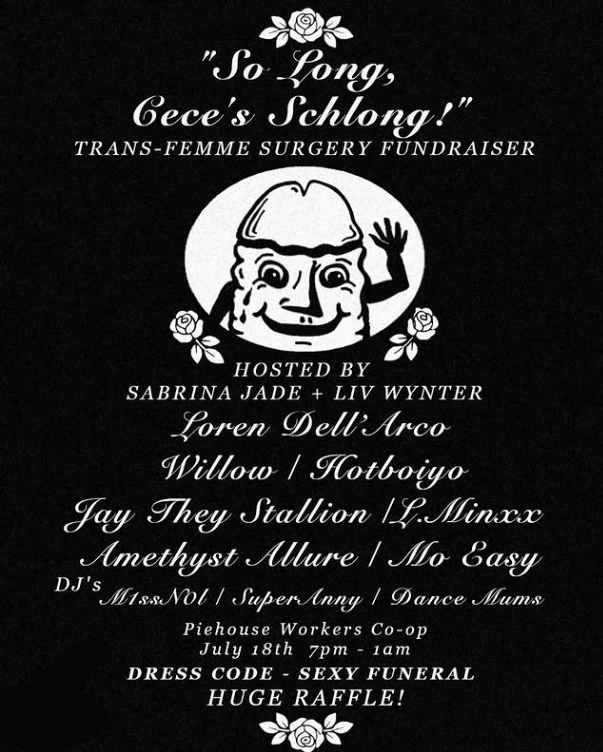 "So Long Cece's Schlong!" Trans-Femme Surgery Fundraiser